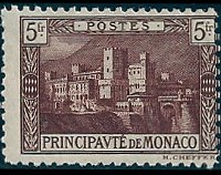 Monaco 1922 - serie Vedute: 5 fr