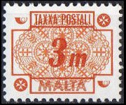 Malta 1973 - serie Cifra: 3 m