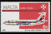 Malta 1984 - serie Aerei: 8 c