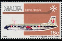 Malta 1984 - serie Aerei: 16 c
