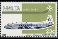 Malta 1984 - serie Aerei: 23 c