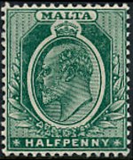 Malta 1903 - serie Re Edoardo VII: ½ p