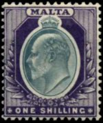 Malta 1903 - serie Re Edoardo VII: 1 sh