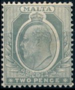 Malta 1903 - serie Re Edoardo VII: 2 p