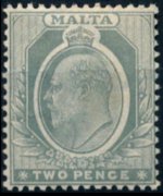 Malta 1903 - serie Re Edoardo VII: 2 p