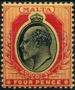 Malta 1903 - serie Re Edoardo VII: 4 p