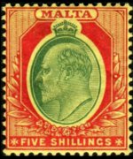Malta 1903 - serie Re Edoardo VII: 5 sh