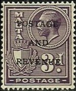 Malta 1928 - serie Re Giorgio V e soggetti vari - soprastampati: 3 p