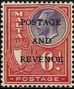 Malta 1928 - serie Re Giorgio V e soggetti vari - soprastampati: 6 p
