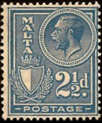 Malta 1926 - serie Re Giorgio V e soggetti vari: 2½ p
