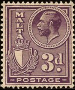 Malta 1926 - serie Re Giorgio V e soggetti vari: 3 p