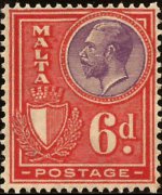 Malta 1926 - serie Re Giorgio V e soggetti vari: 6 p