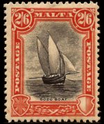Malta 1926 - serie Re Giorgio V e soggetti vari: 2'6 sh