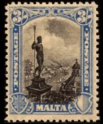 Malta 1926 - serie Re Giorgio V e soggetti vari: 3 sh