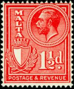 Malta 1930 - serie Re Giorgio V e soggetti vari: 1½ p