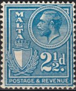 Malta 1930 - serie Re Giorgio V e soggetti vari: 2½ p