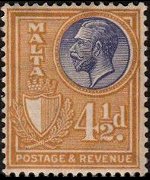 Malta 1930 - serie Re Giorgio V e soggetti vari: 4½ p