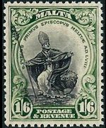 Malta 1930 - serie Re Giorgio V e soggetti vari: 1'6 sh
