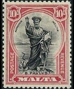 Malta 1930 - serie Re Giorgio V e soggetti vari: 10 sh
