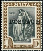 Malta 1926 - serie Allegorie: 10 sh