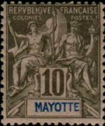 Mayotte 1892 - set Navigation and Commerce: 10 c