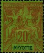 Mayotte 1892 - serie Navigazione e commercio: 20 c