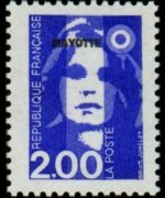 Mayotte 1997 - set Marianne by Briat: 2 fr