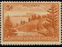 Norfolk Island 1947 - set Ball Bay: 3 p