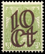 Olanda 1899 - serie Regina Guglielmina: 10 c su 3 c