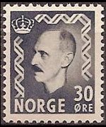 Norvegia 1950 - serie Re Haakon VII: 30 ø