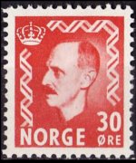 Norvegia 1950 - serie Re Haakon VII: 30 ø