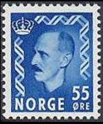 Norvegia 1950 - serie Re Haakon VII: 55 ø