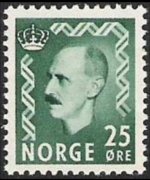 Norvegia 1950 - serie Re Haakon VII: 25 ø