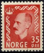 Norvegia 1950 - serie Re Haakon VII: 35 ø