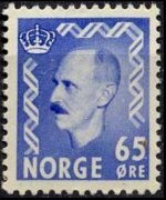 Norvegia 1950 - serie Re Haakon VII: 65 ø