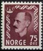 Norvegia 1950 - serie Re Haakon VII: 75 ø