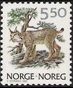 Norvegia 1988 - serie Fauna: 5,50 kr