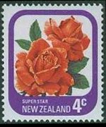 Nuova Zelanda 1975 - serie Rose: 4 c