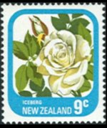 Nuova Zelanda 1975 - serie Rose: 9 c