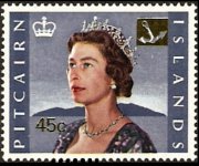 Pitcairn Islands 1967 - set Ships and birds - overprinted: 45 c su 8 sh