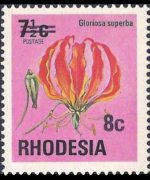 Rhodesia 1974 - set Antelopes, flowers and butterflies: 8 c su 7½ c