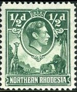 Rhodesia del nord 1938 - serie Re Giorgio VI: ½ p