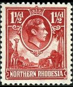 Northern Rhodesia 1938 - set King George VI: 1½ p