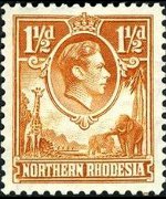 Rhodesia del nord 1938 - serie Re Giorgio VI: 1½ p