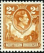 Northern Rhodesia 1938 - set King George VI: 2 p