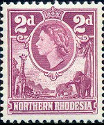 Rhodesia del nord 1953 - serie Regina Elisabetta II: 2 p