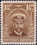 Rhodesia del sud 1924 - serie Re Giorgio V: 1½ p