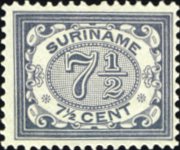 Suriname 1902 - serie Cifra in ovale: 7½ c