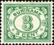Suriname 1913 - serie Cifra in ovale: 3 c