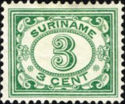 Suriname 1913 - set Numeral in oval: 3 c